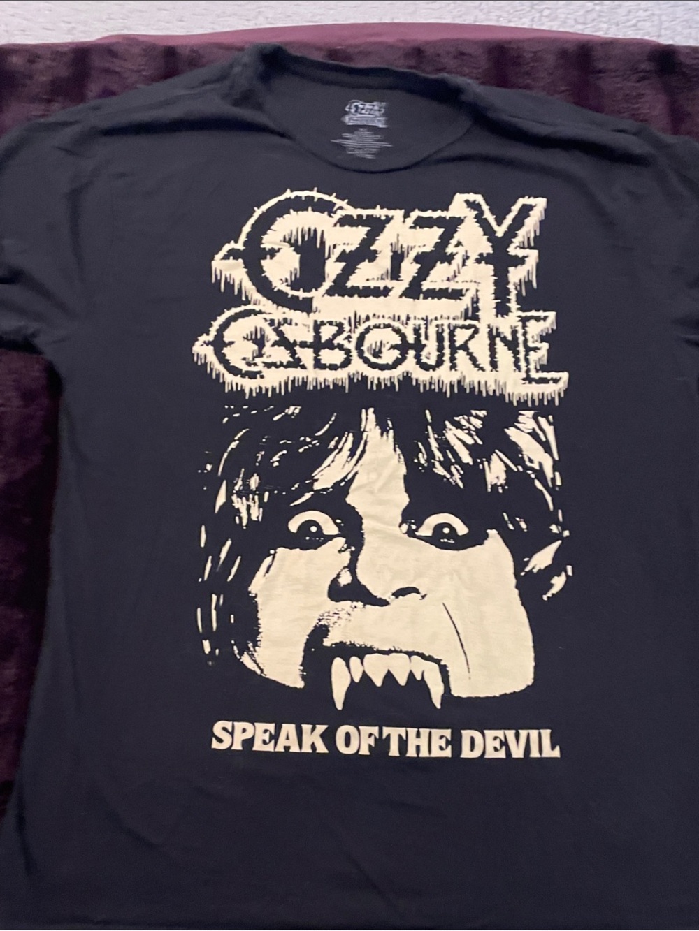 Womens Black Graphic Tee - Ozzy Osborne Speak of the Devil